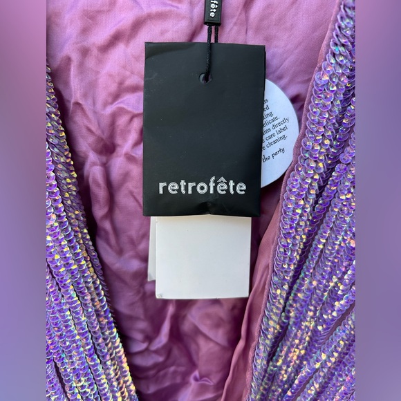 Retrofete GABRIELLE SEQUIN ROBE Iridescent Lavender Small NWT - Picture 9 of 11